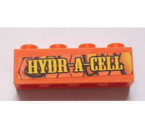 LEGO Orange Brick 1 x 4 with 'HYDR-A-CELL' Sticker (3010)