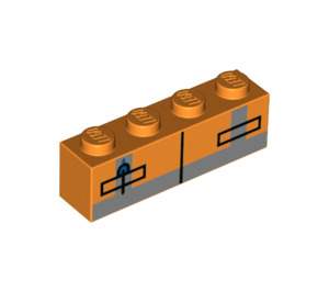 LEGO Orange Brique 1 x 4 avec Pockets (3010 / 55822)