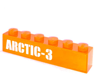 LEGO Oranje Steen 1 x 6 met 'ARCTIC-3' Sticker (3009)