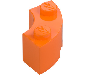 LEGO orange Klods 2 x 2 Rund Hjørne med Knops hak og forstærket underside (85080)