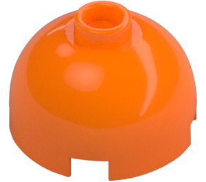 LEGO orange Klods 2 x 2 Rund med Dome Top (Hul knops, akselholder) (3262 / 30367)