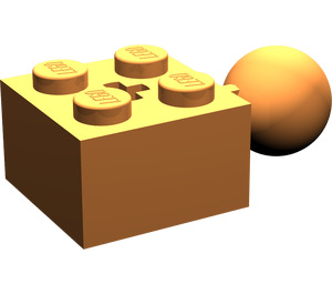 LEGO Orange Brique 2 x 2 avec Rotule et Axlehole sans trous dans la boule (57909)
