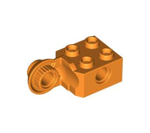 LEGO Orange Brick 2 x 2 with Hole, Half Rotation Joint Ball Vertical (48171 / 48454)