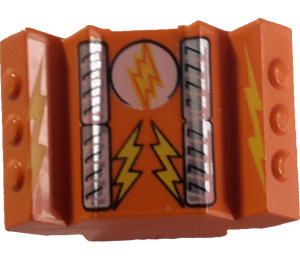 LEGO oranžová Kostka 2 x 2 s Sloped Motor Blok Strany s Světlo / Lightning Bolt (30601)