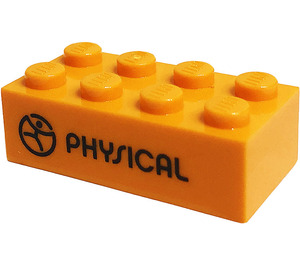 LEGO oranžová Kostka 2 x 4 s 'Moova', 'Physical' (3001)