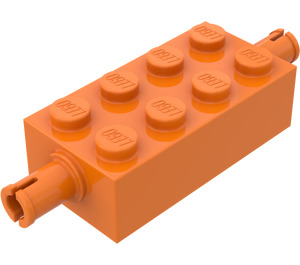 LEGO Oransje Kloss 2 x 4 med Stifter (6249 / 65155)