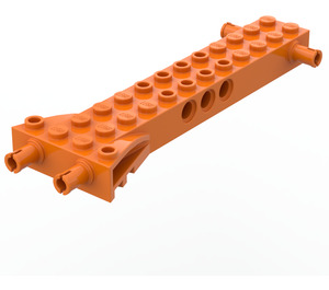 LEGO orange Klods 4 x 12 med 4 Pins og Technic Huller (30621)