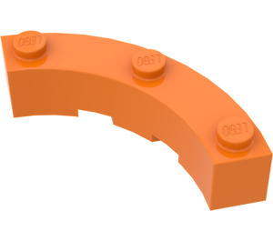 LEGO Orange Brick 4 x 4 Round Corner (Wide with 3 Studs) (48092 / 72140)