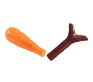 LEGO Orange Carrot with Reddish Brown Top