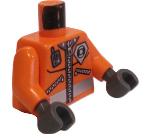 LEGO Naranja Guardia costera Chaqueta y logo con manos gris piedra oscuro (973)