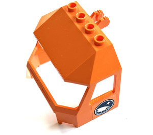 LEGO Orange Cockpit 6 x 4 x 3 with Arctic Logo (Both Sides) Sticker (45406)