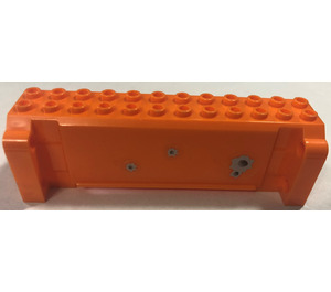 LEGO Orange Crane Section 4 x 12 x 3 with 8 Pin Holes with 4 Bullet Holes Sticker (52041)