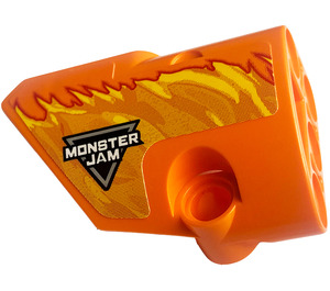 LEGO Oranje Gebogen Paneel 1 Links met Flames, logo 'MONSTER JAM' Sticker (87080)
