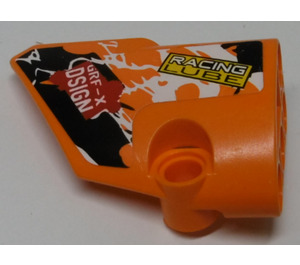 LEGO Orange Incurvé Panneau 1 La gauche avec 'RACING LUBE', 'GRF-X DSIGN' Autocollant (87080)