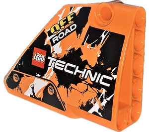 LEGO orange buet Panel 14 Højre med 'LEGO TECHNIC', 'OFF ROAD' Klistermærke (64680)