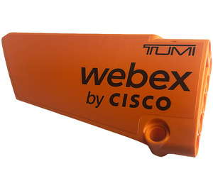 LEGO Oranje Gebogen Paneel 17 Links met 'TUMI', 'webex by CISCO' Sticker (64392)