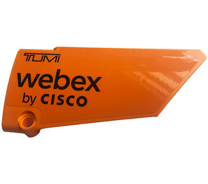 LEGO Orange Curved Panel 18 Right with 'TUMI', 'webex by CISCO' Sticker (64682)