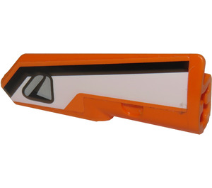 LEGO Orange Curved Panel 21 Right with Black Stripe and Silver Handle Sticker (11946)