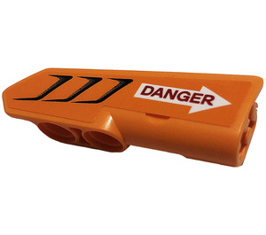 LEGO Orange Gebogen Panel 21 Recht mit 'DANGER', Pfeil, Luft Intake Aufkleber (11946)