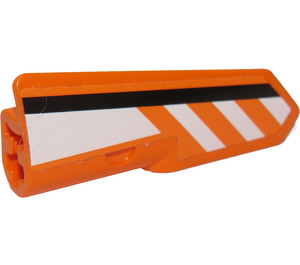 LEGO Orange Curved Panel 22 Left with Black and White Stripes Sticker (11947)