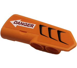 LEGO Orange Curved Panel 22 Left with 'DANGER', Arrow, Air Intake Sticker (11947)