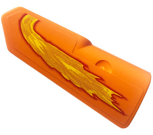 LEGO Orange Curved Panel 22 Left with Flames Sticker (11947)