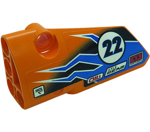 LEGO Orange Curved Panel 3 Left with '22', Lightning, Logos 'OIL' Sticker (64683)