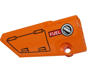 LEGO Orange Gebogen Paneel 3 Links mit Hatch und Fuel Filler Kappe Aufkleber (64683)