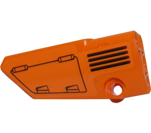 LEGO Orange Curved Panel 3 Left with Hatch and Grille Sticker (64683)