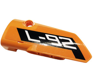 LEGO Orange Curved Panel 3 Left with 'L-92' Sticker (64683)