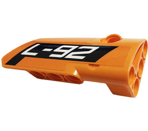 LEGO Orange Curved Panel 4 Right with 'L-92' Sticker (64391)