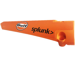 LEGO Orange Curved Panel 5 Left with Logo 'Gulf', 'splunk>' Sticker (64681)