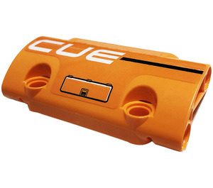 LEGO Orange Curved Panel 7 x 3 with 'CUE', Line, Hatch Sticker (24119)