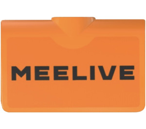 LEGO Orange Curvel Panel 2 x 3 with ‘MEELIVE’ Sticker (71682)