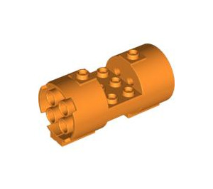 LEGO orange Cylinder 3 x 6 x 2.7 Vandret Hule Center Studs (30360)