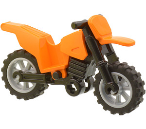 LEGO Orange Dirt Bike with Black Chassis and Medium Stone Gray Wheels