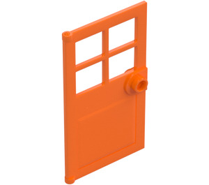 LEGO Orange Door 1 x 4 x 6 with 4 Panes and Stud Handle (60623)