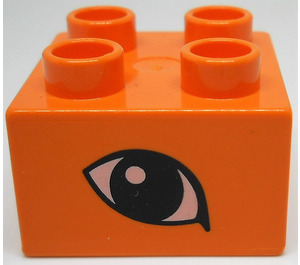 LEGO Orange Duplo Brick 2 x 2 with Eye (3437)