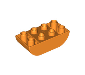 LEGO Orange Duplo Backstein 2 x 4 mit Gebogen Unterseite (98224)