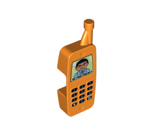 LEGO Orange Duplo Mobile Phone with Angry Man (14039 / 53296)