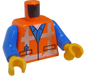 LEGO Orange Emmet Minifig Torso with Worn Stripes (76382)