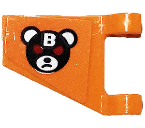 LEGO Orange Flag 2 x 2 Angled with Bane Teddy Bear Head (Right) Sticker without Flared Edge (44676)