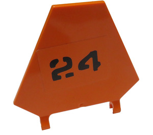 LEGO Orange Flag 5 x 6 Hexagonal with Number 24 Sticker with Thin Clips (51000)