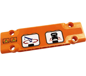 LEGO Orange Eben Panel 3 x 11 mit Electricity Danger Signs, Kran Arm, Arrows, Truck Aufkleber (15458)