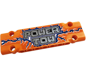 LEGO Oranje Vlak Paneel 3 x 11 met 'POWER TOW', Lightning (Rechtsaf) Sticker (15458)