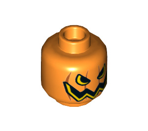 LEGO Orange Head with Carved Pumpkin Decoration (Recessed Solid Stud) (3626 / 25960)