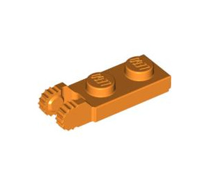 LEGO Orange Charnière assiette 1 x 2 avec Verrouillage Les doigts avec rainure (44302)