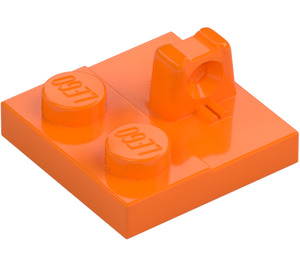 LEGO Oransje Hengsel Plate 2 x 2 med 1 Låsende Finger på Topp (53968 / 92582)