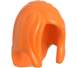 LEGO Orange Longue Droit Cheveux avec De Affronter Sections (12890)
