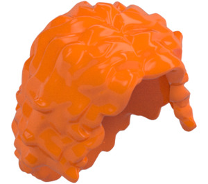 LEGO Oranje Lang Slordig Minifiguur Haar met midden scheiding (20595 / 37998)